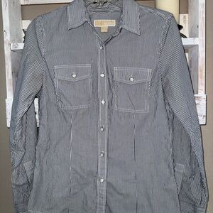 Michael Kors Black and White Striped Women’s Shirt